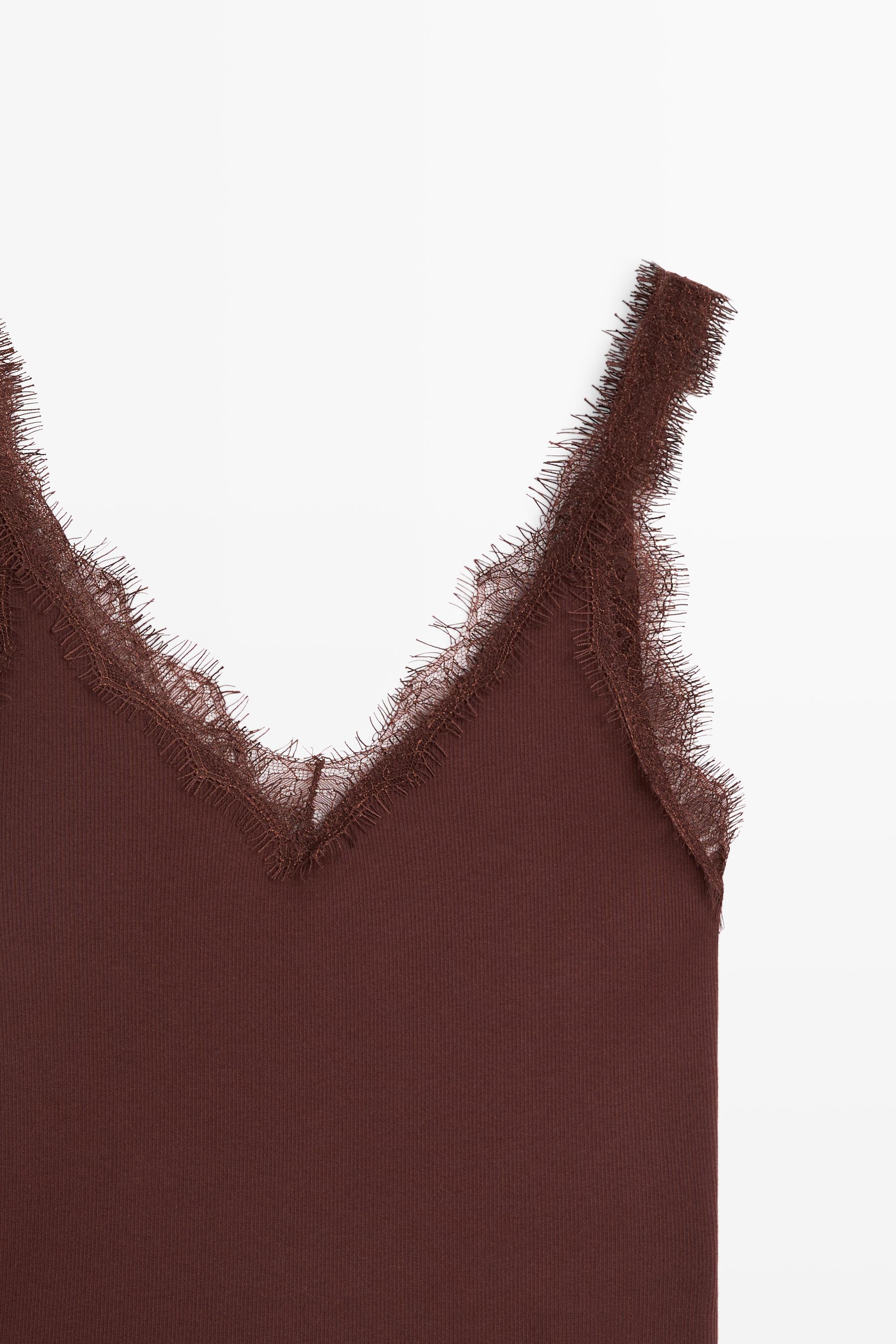 Strappy lace-trim top